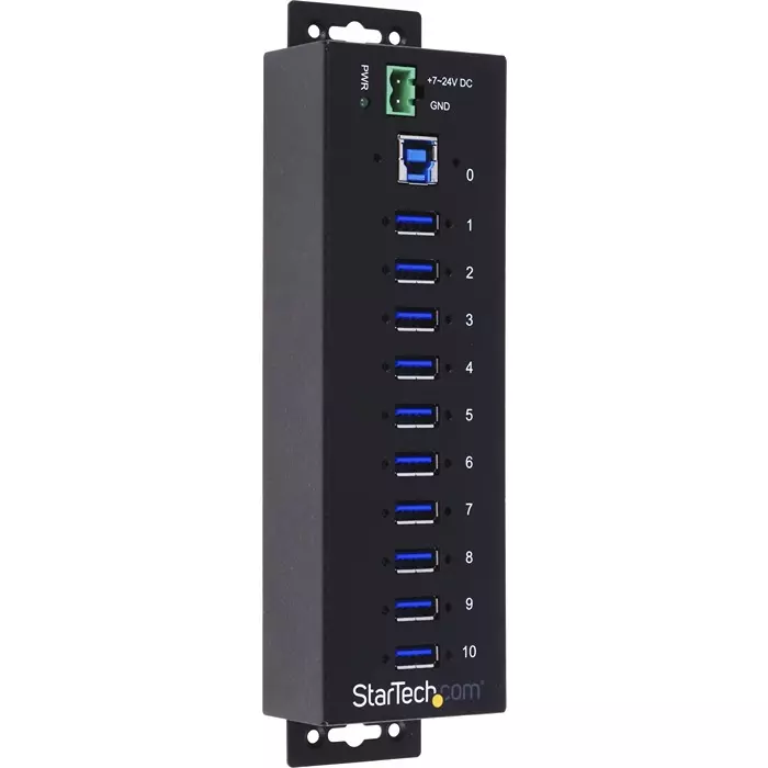 StarTech.com USB Hub 10 Ports USB 3.0 USB-A Terminal Connector Powered 198x56x31 mm, ST1030USBM