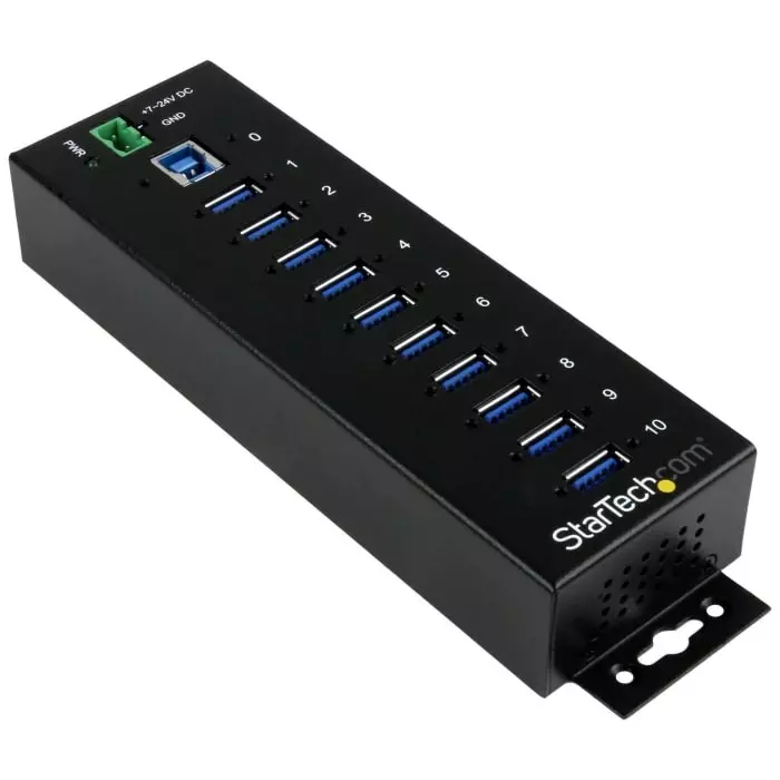 StarTech.com USB Hub 10 Ports USB 3.0 USB-A Terminal Connector Powered 198x56x31 mm, ST1030USBM