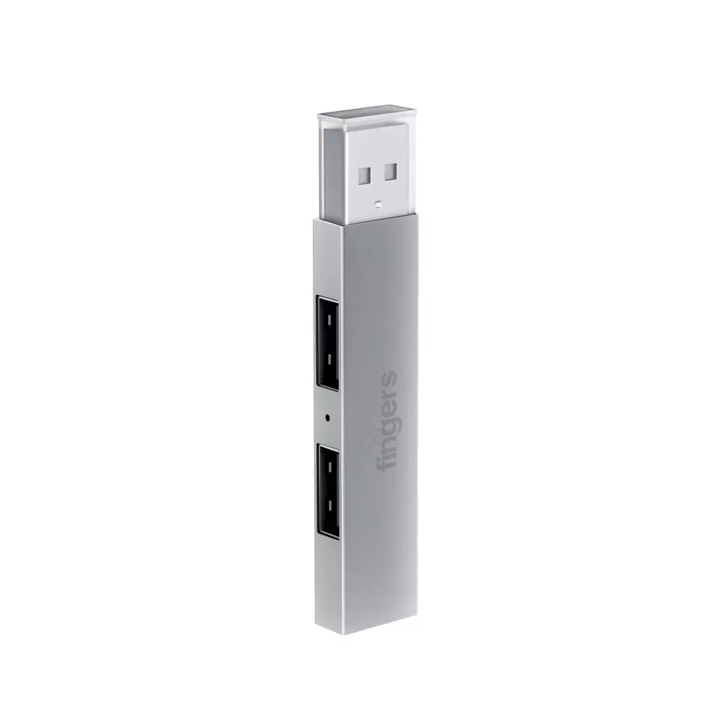 FINGERS USB Hub USB 3.0 Interface 3 Ports (2 x USB 2.0 + 1 x USB 3.0) Space Grey Color, TriPort