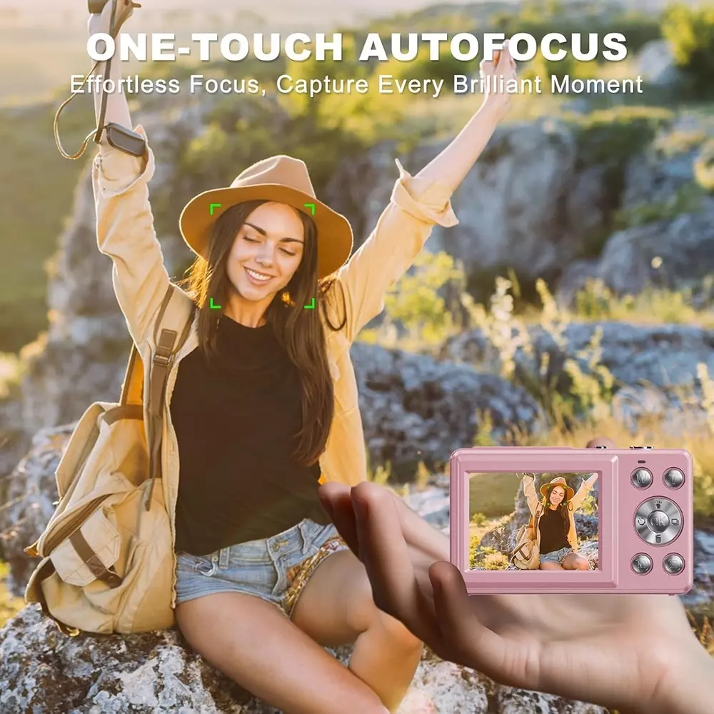 Divine 4K Digital Camera 48MP 18X Powefull Zoom Pink With Dual Screen and 64 GB SD Card DC-7