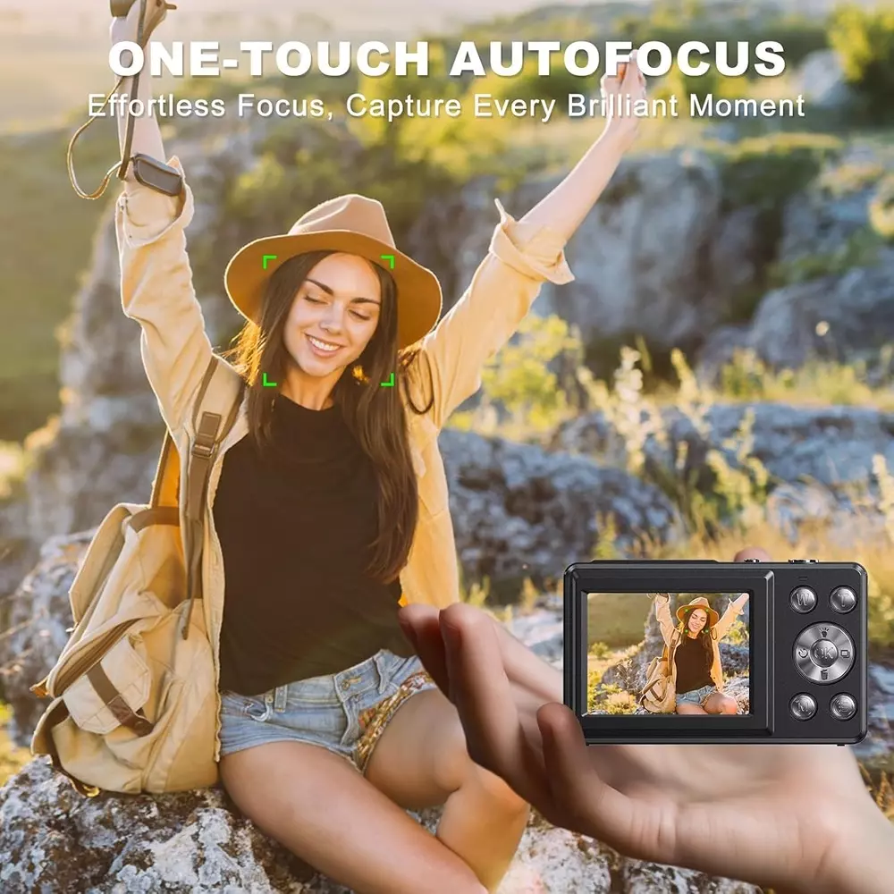 Divine 4K Digital Camera 48MP 18X Powefull Zoom with Dual Screen, 64 GB SD Card and Built-in Batteries DDC-75