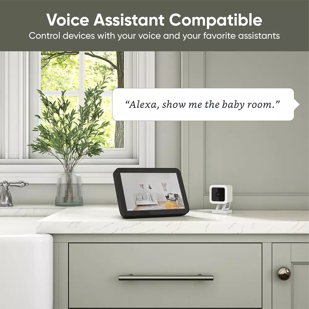 Divine 1080p Smart Security Camera with Color Night Vision, Two-Way Audio, Motion Detection and Alexa Plug-in for Baby, Pet Monitor
