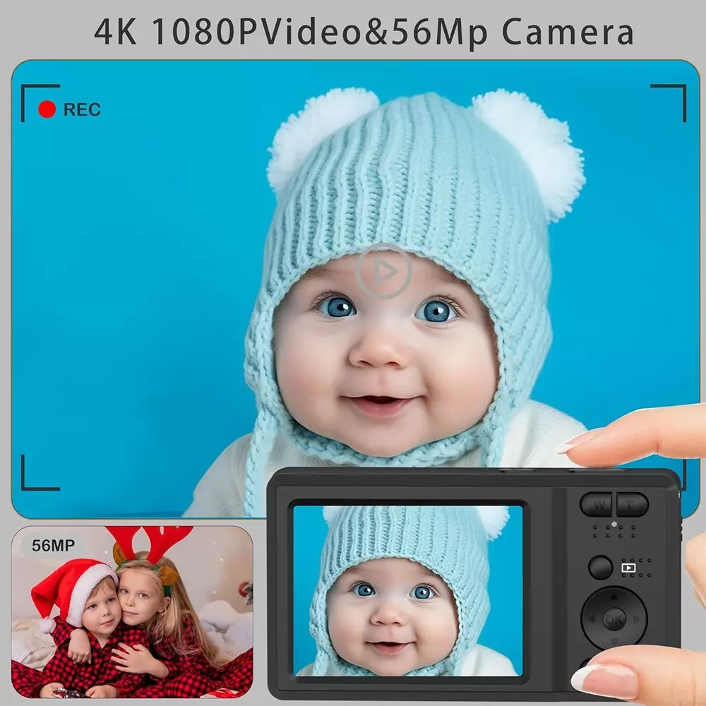 Divine 4K Ultra HD Digital Camera 56 MP 20X Digital Zoom Black with 32 GB SD Card, Autofocus and Anti Shake CDF5S