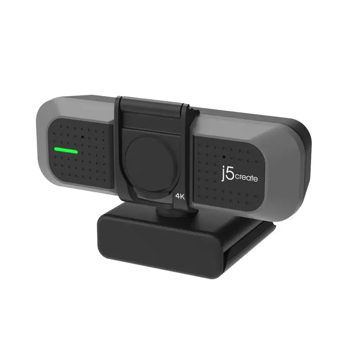 J5Create USB 4K Ultra HD Webcam with Dual Microphones 360° Swivel 8 MP Sensor Privacy Cover Plug & Play for Windows, macOS, ChromeOS, Linux, JVU430