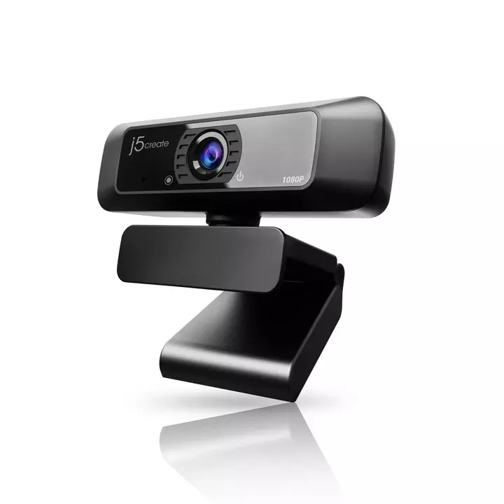 J5Create Full HD USB Webcam 360° Rotation 1080p Built-in Microphone, Low Light Enhancement, Plug & Play for Windows, macOS, Chrome OS, JVCU100