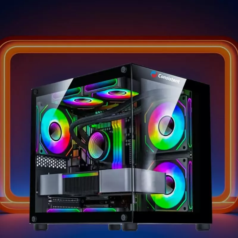 Consistent Sniper Gaming Cabinet Black Supports Micro ATX/ITX Motherboard, CIG2005
