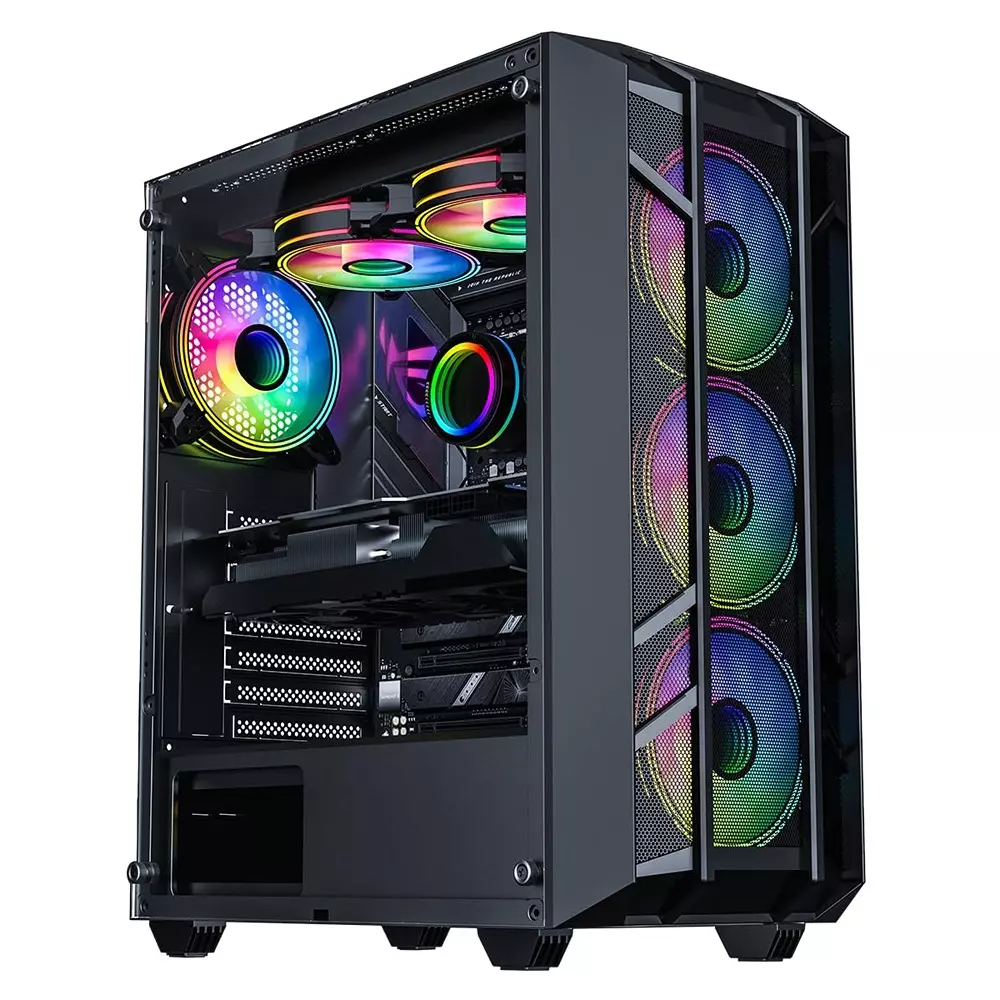 Consistent Spectrum Gaming Cabinet Black Supports Micro ATX/Mini ATX/ITX Motherboard, CIG2009