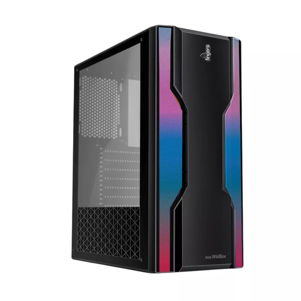 FINGERS PC Cabinet 7 PCI Slots Full ATX Form Factor ATX / Micro ATX / Mini-ITX Motherboard Compatibility, RGB-WildBox