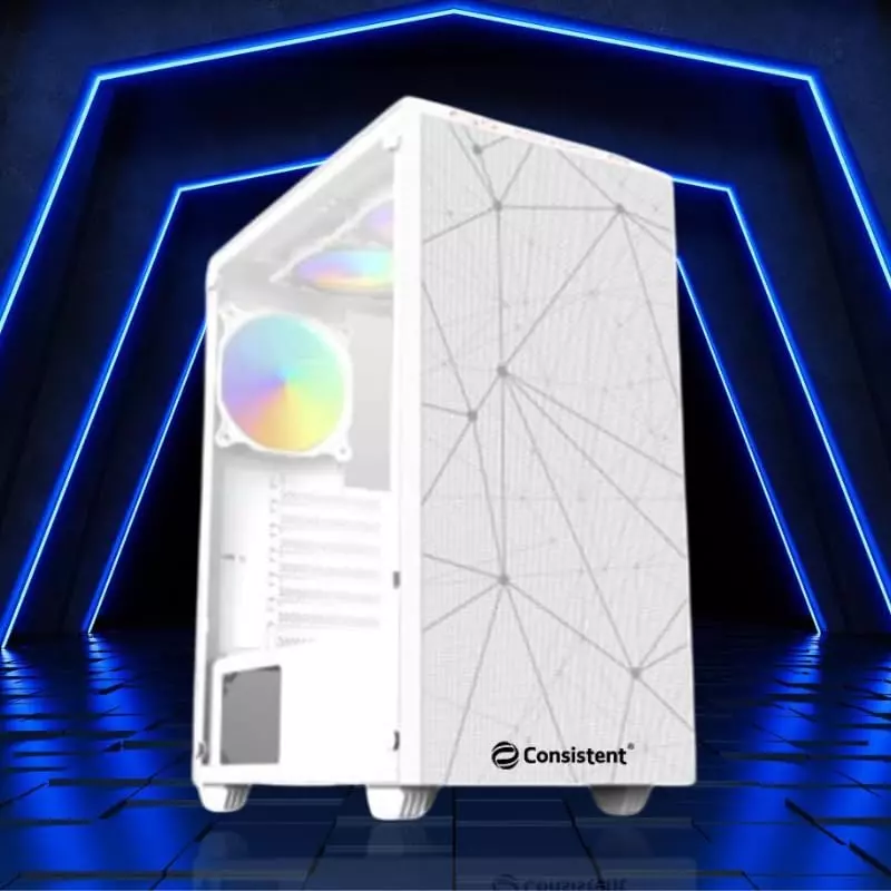 Consistent Nexus Gaming Cabinet White Supports Micro ATX Motherboard, CIG2003