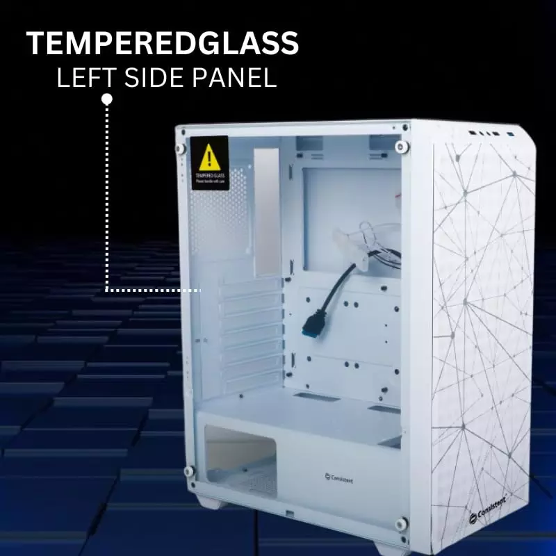 Consistent Nexus Gaming Cabinet White Supports Micro ATX Motherboard, CIG2003