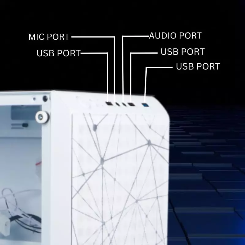 Consistent Nexus Gaming Cabinet White Supports Micro ATX Motherboard, CIG2003