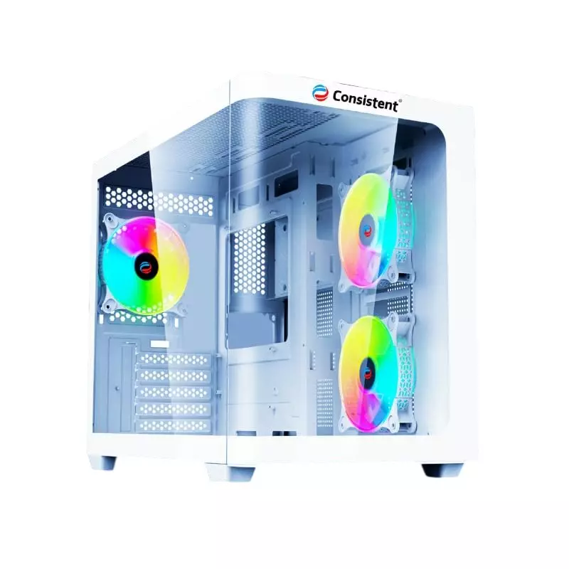 Consistent LEGENDOR Gaming Cabinet White Supports Micro ATX Motherboard, CIG2007