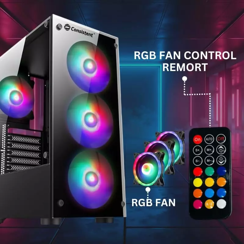 Consistent Inferno Gaming Cabinet Black Supports Micro ATX/ATX Motherboard, CIG2001