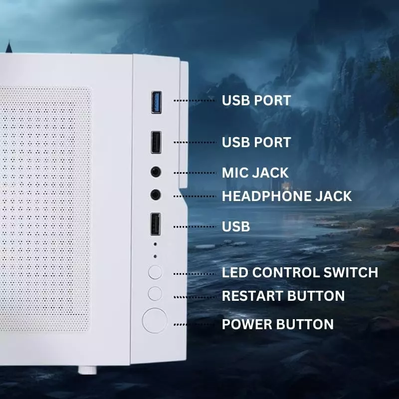 Consistent Thunder Gaming Cabinet Silver Supports Micro ATX Motherboard, CIG2004