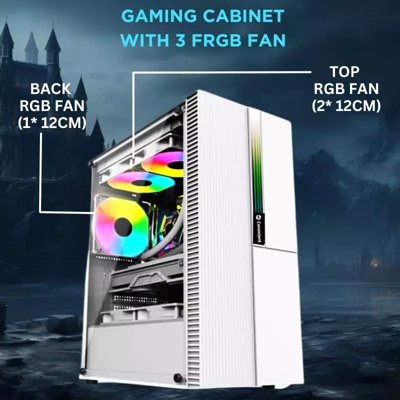 Consistent Thunder Gaming Cabinet Silver Supports Micro ATX Motherboard, CIG2004