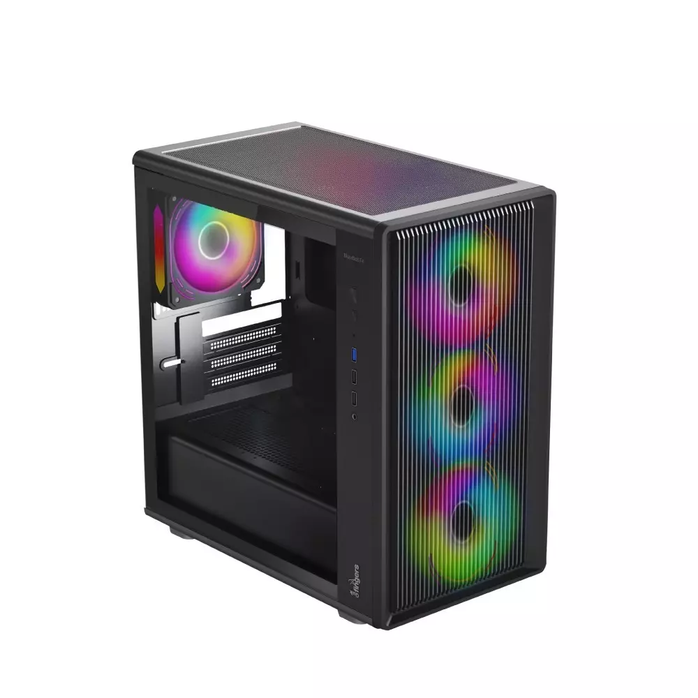 FINGERS Gaming Cabinet 4 PCI Slots Micro ATX Form Factor M-ATX/Mini-ITX Motherboard Compatibility, QuikFINGERS BlazeBolt F4