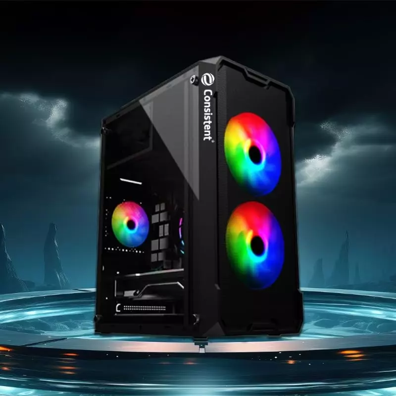 Consistent Venus Gaming Cabinet Black Supports Micro ATX Motherboard, CIG2008