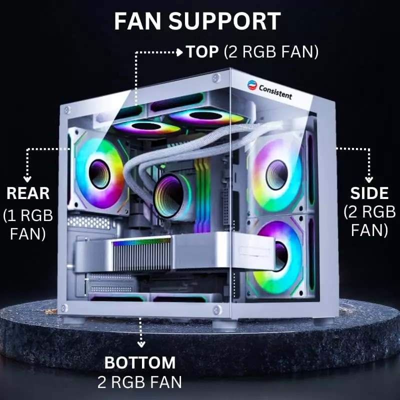 Consistent Sniper Gaming Cabinet Silver Supports Micro ATX Motherboard, CIG2005