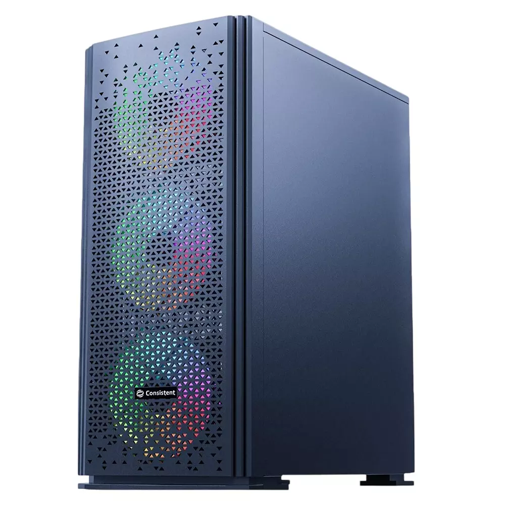 Consistent Vector Gaming Cabinet Black Supports Micro ATX Motherboard, CIG2006