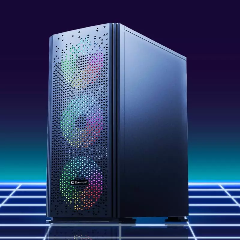 Consistent Vector Gaming Cabinet Black Supports Micro ATX Motherboard, CIG2006