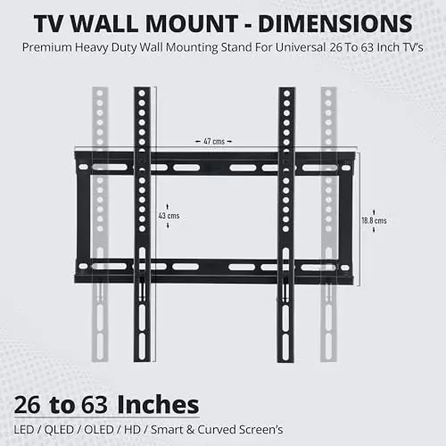premiumav-smart-screens-wall-stand-wall-mount-tv-26-to-63-inches-black-for-industrial-use-mst-3174