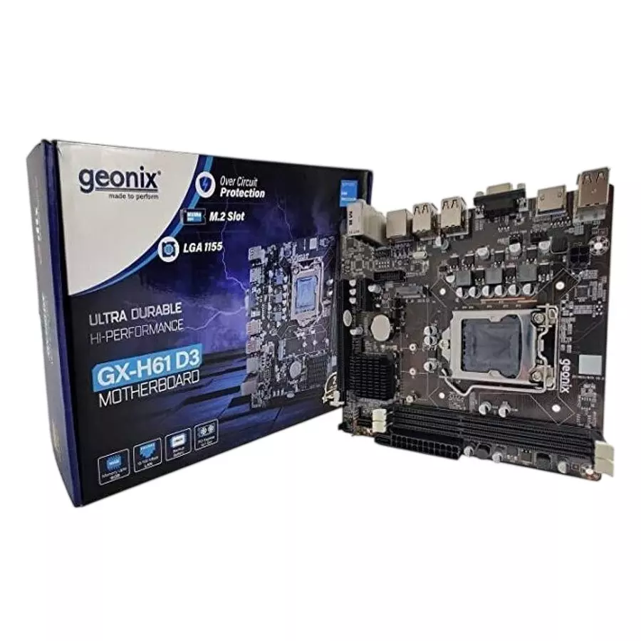 GEONIX DDR3 Motherboard LGA1155 Socket Intel H61 Chipset for Desktop