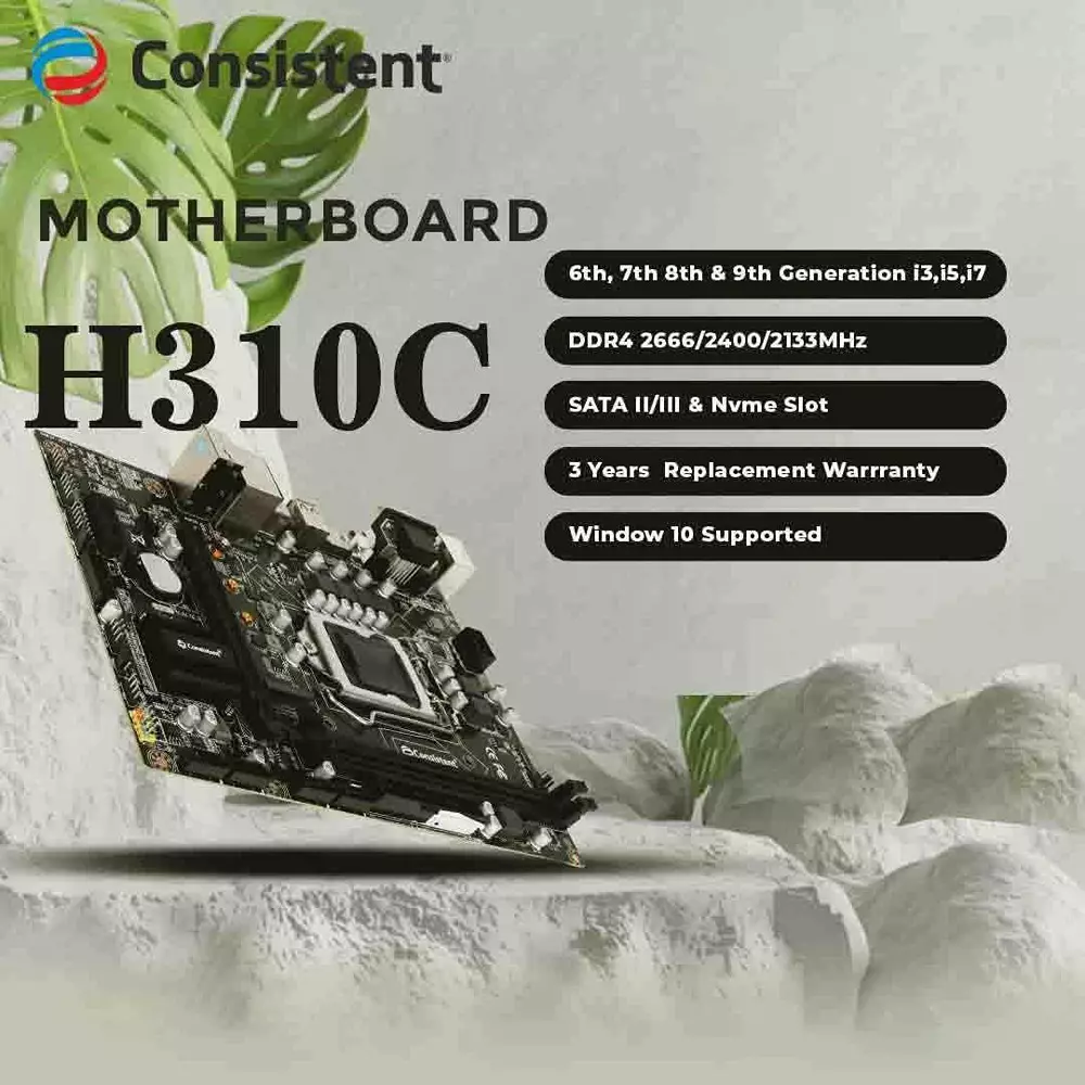 Consistent Motherboard Integrated GMA 950 Graphics Card Interface LGA 1151 CPU Socket with Sound Card, CMB-H310