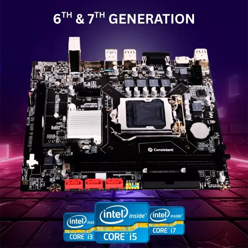 Consistent Motherboard Integrated GMA 950 Graphics Card Interface LGA 1151 CPU Socket with Sound Card, CMB-H110