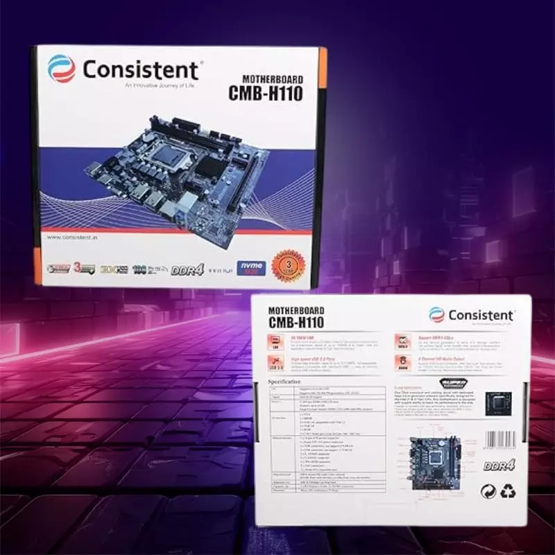 Consistent Motherboard Integrated GMA 950 Graphics Card Interface LGA 1151 CPU Socket with Sound Card, CMB-H110