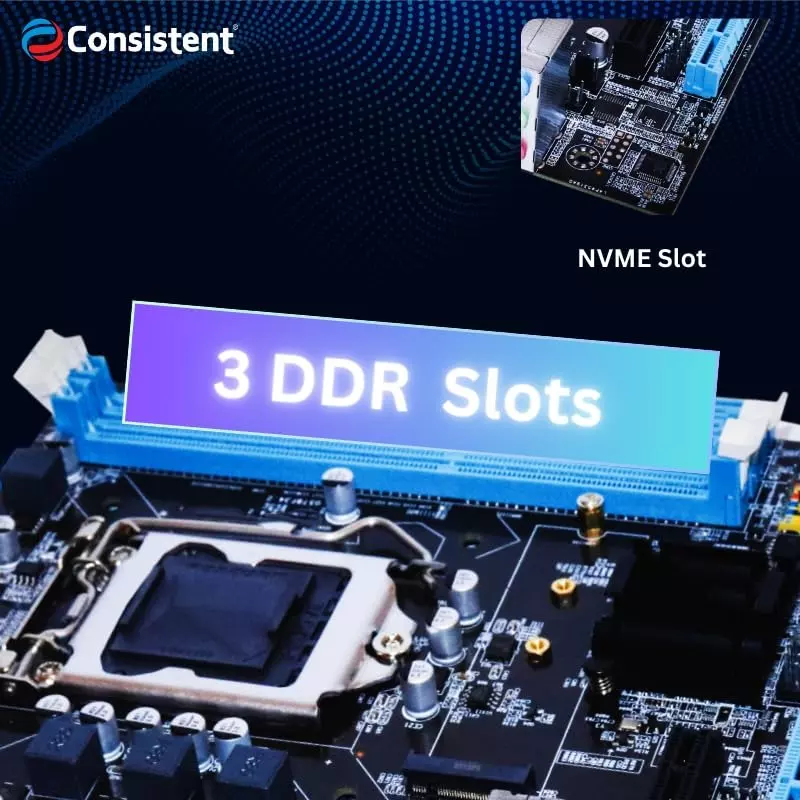 Consistent DDR3 Motherboard With NVME Slot 16 GB Ram Intel H61 + 82801GB(ICH7) Chipset