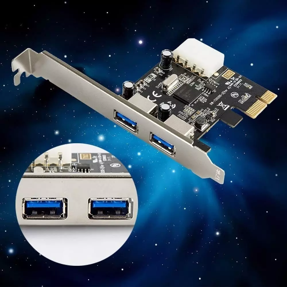 LOTA PCIe USB Card with 2 SuperSpeed USB 3.0 Ports for Desktop PC, MST-1331-LT