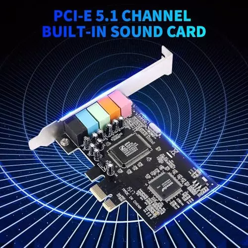 PremiumAV PCI-E 5.1 Channel Sound Card Surround Audio for PC Windows 11/10/8/7