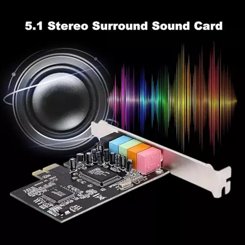 PremiumAV PCI-E 5.1 Channel Sound Card Surround Audio for PC Windows 11/10/8/7