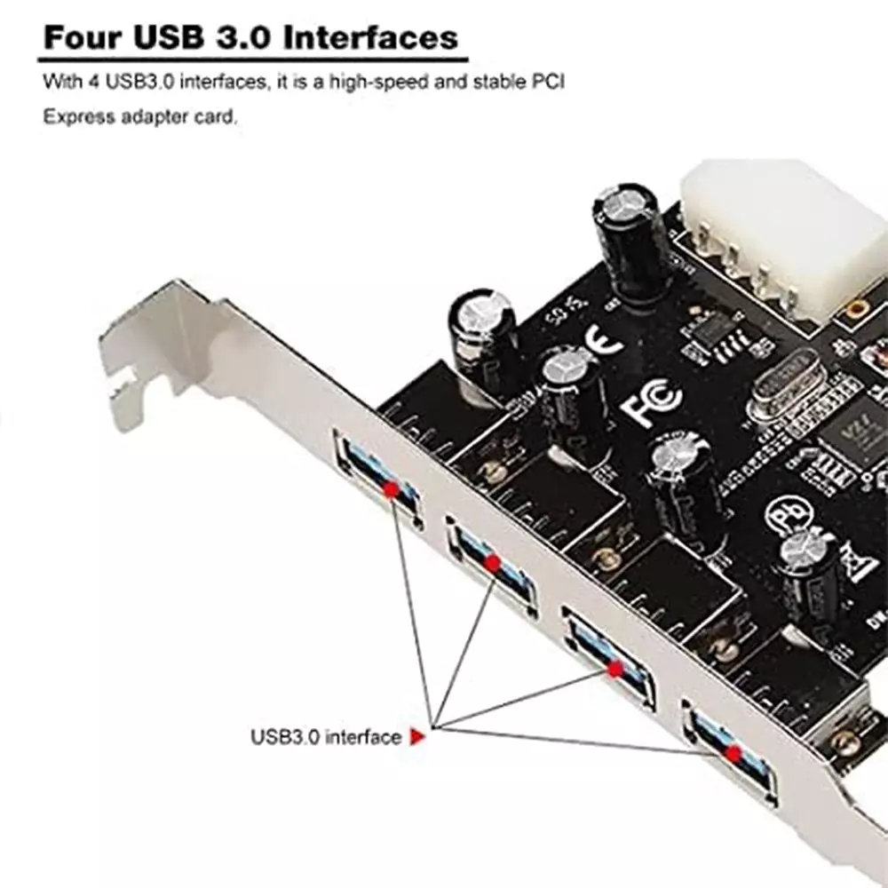 LOTA USB 3.0 PCIe Card 4-Port SuperSpeed 5 Gbps Data Transfer Rate for Desktop PC, MST-1469-LT