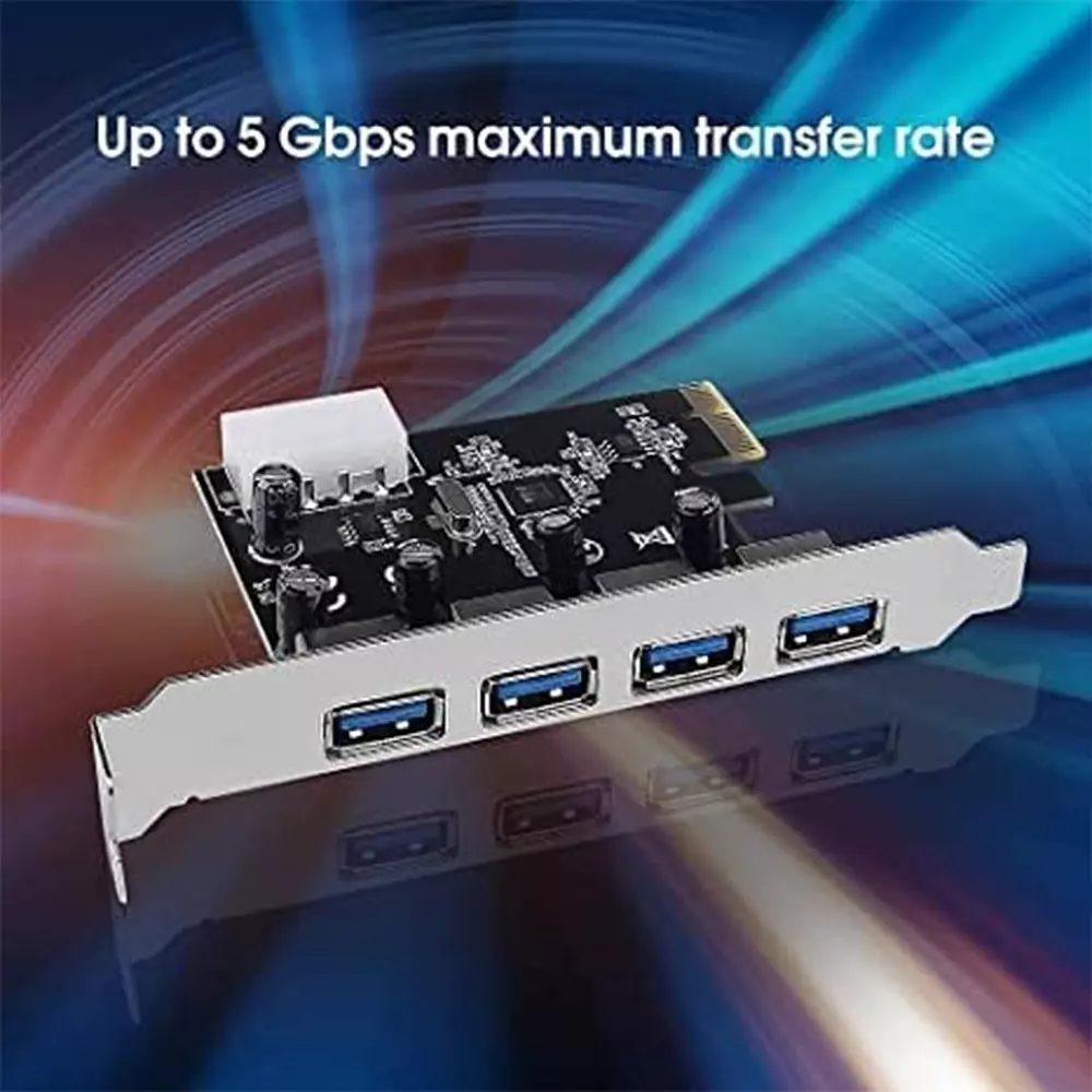 LOTA USB 3.0 PCIe Card 4-Port SuperSpeed 5 Gbps Data Transfer Rate for Desktop PC, MST-1469-LT