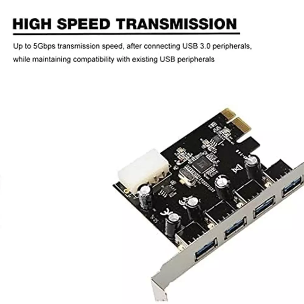 LOTA USB 3.0 PCIe Card 4-Port SuperSpeed 5 Gbps Data Transfer Rate for Desktop PC, MST-1469-LT