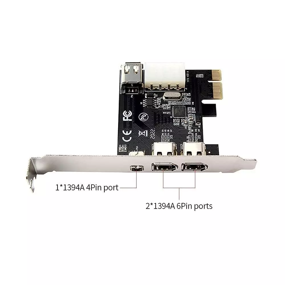 LOTA PCIe FireWire 1394a Adapter Card 3-Port for Video Capture, Audio Interface & DV Devices, MST-1225-LT