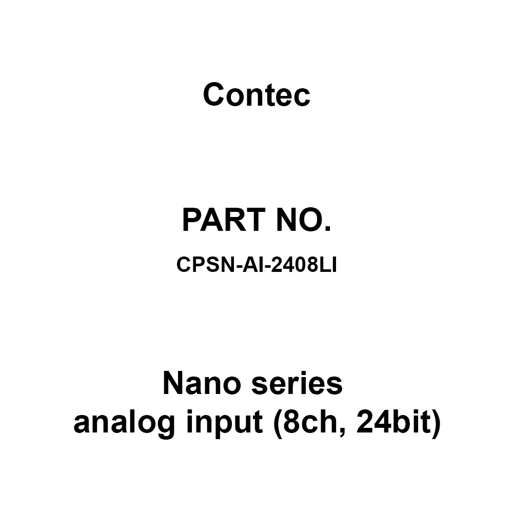Contec Nano Series Analog Input (8ch, 24Bit), CPSN-AI-2408LI