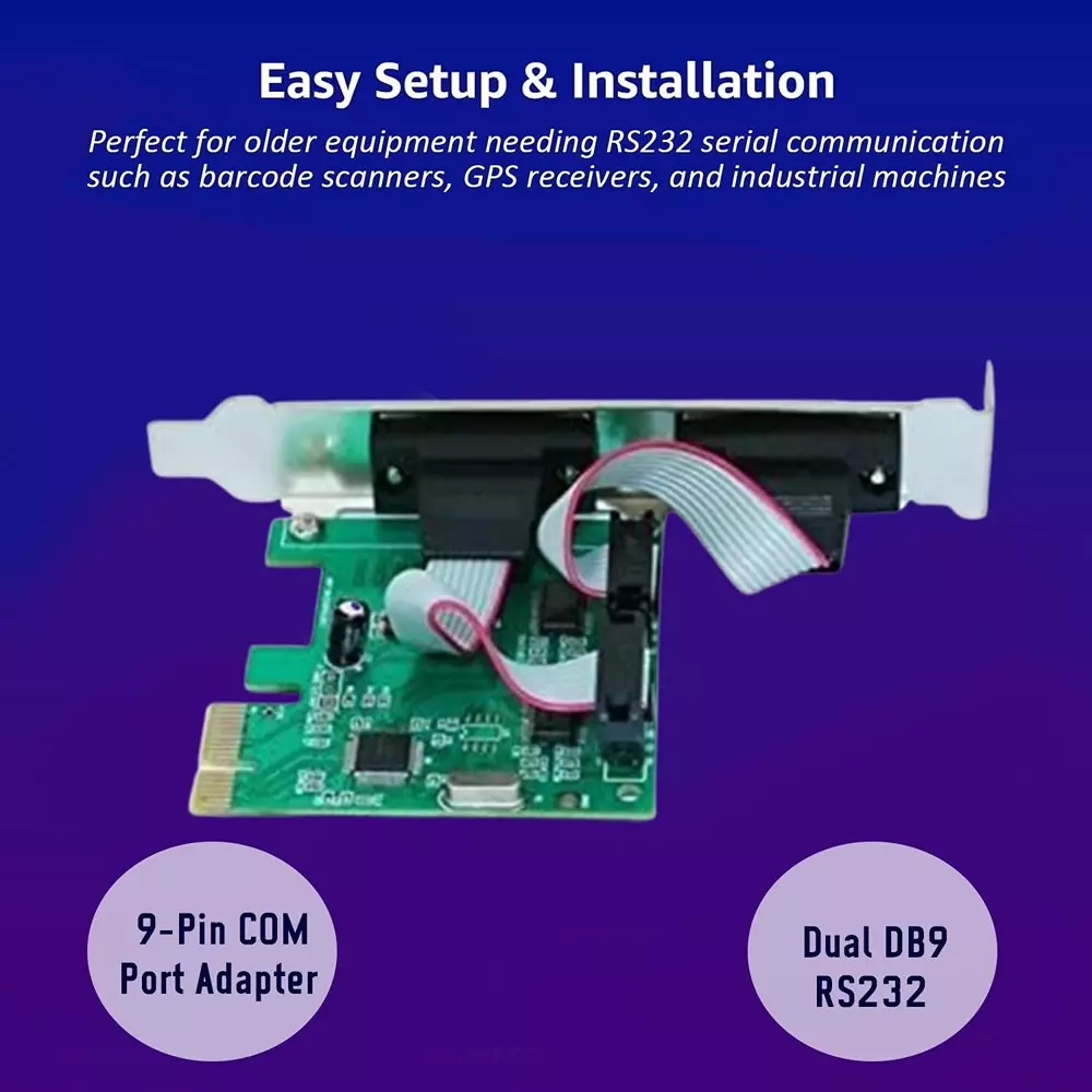 LOTA PCIe Serial Card 9-Pin RS232 COM Port with High-Speed DB9 Interface Adapter, MST-1224-LT