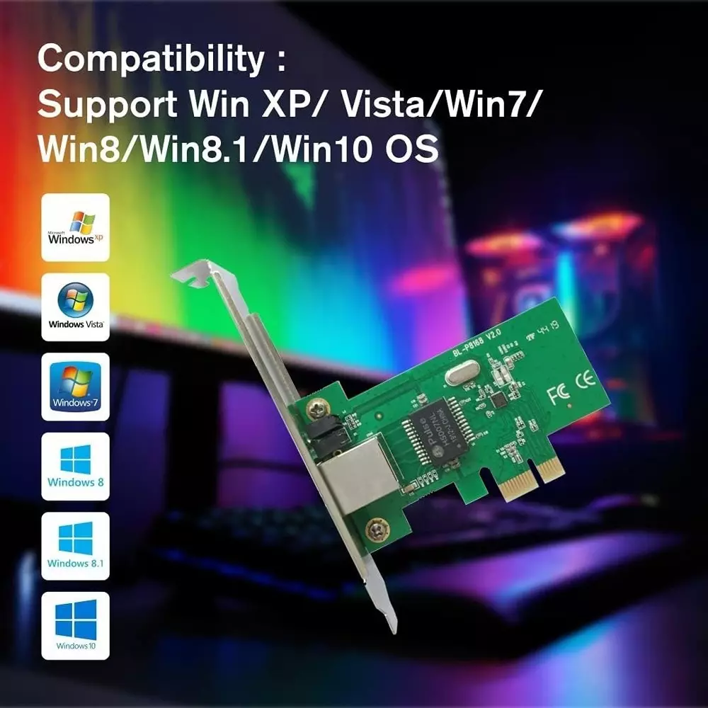 LOTA PCIe Gigabit Ethernet Card 1 Gbps Data Transfer Rate for Desktop PC, MST-115-LT