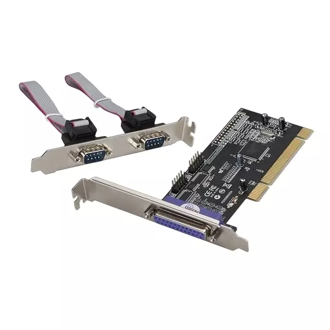 LOTA PCI Serial & Parallel Port Expansion Card with 2 x DB9 RS232 COM Ports + 1 x DB25 LPT1 Parallel Port, MST-1303-LT