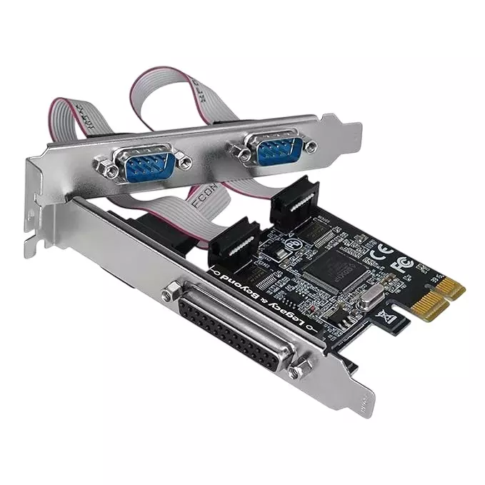 LOTA PCIe Serial & Parallel Port Card with 2 x DB9 RS232 COM Ports + 1 x DB25 LPT1 Parallel Port, MST-1724-LT