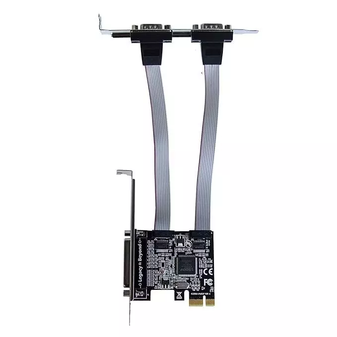 LOTA PCIe Serial & Parallel Port Card with 2 x DB9 RS232 COM Ports + 1 x DB25 LPT1 Parallel Port, MST-1724-LT