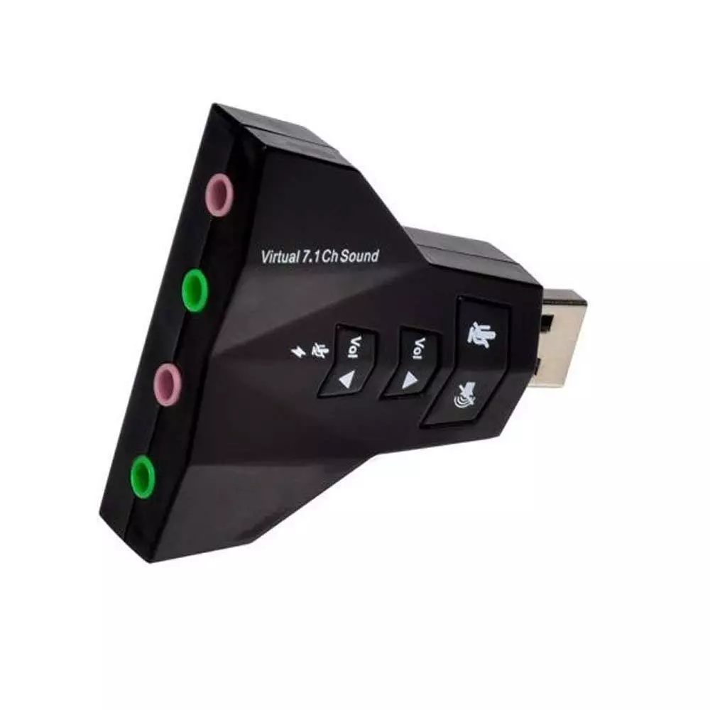 LOTA USB Sound Card with 7.1 Channel Virtual Surround Sound Black with Mic, MST-1230-LT