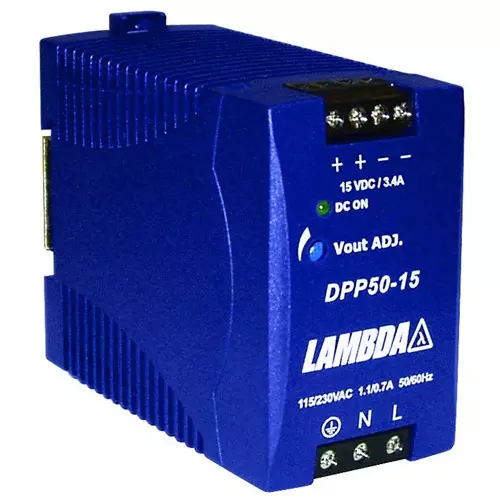 TDK-LAMBDA AC/DC CONVERTER, DIN RAIL, 1 O/P, 264VAC, 5V, DPP25-5..