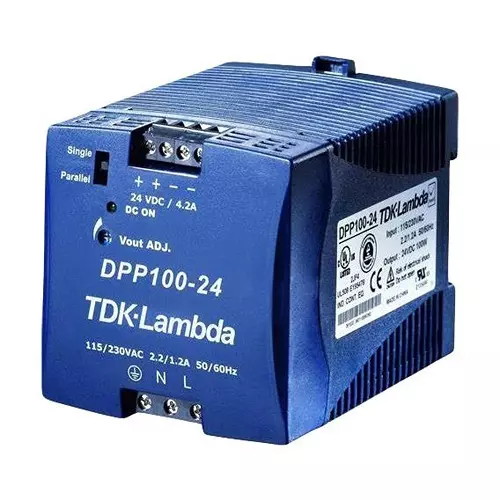 TDK-LAMBDA POWER SUPPLY, DIN RAIL, 1 O/P, 100W, 4.2A, 24V, DPP100-24..