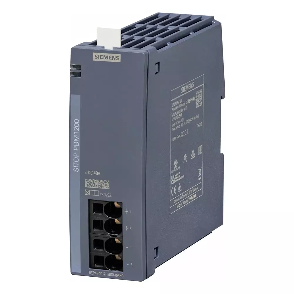 Siemens PBM1200 AC-DC Switching Power Supply DIN Rail Power Supply, 380 - 480 V AC, DC Input, 24 V AC, DC Output, 6EP4240-7HB00-0AX0