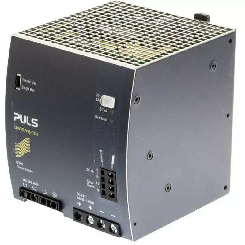 PULS Power Supply size Range 40 to 34.3 Amp Output Current Range 0.88 Power Factor, QT40.241