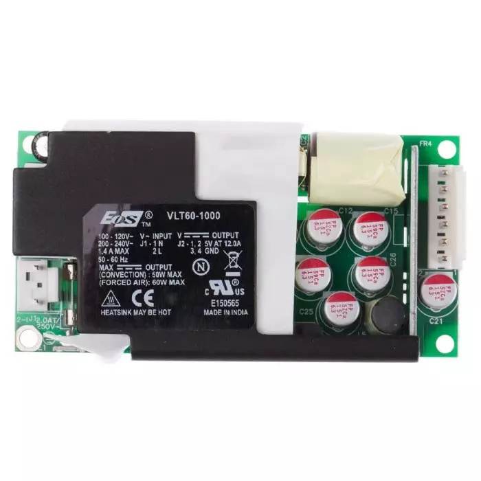 EOS Switching Power Supply 5 V DC 10A 50W 1 Output 180-264 V AC 90-132 V AC Input, LFVLT60-1000