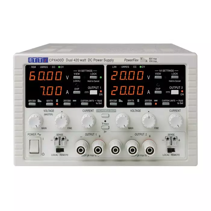 AIM-TTI INSTRUMENTS CPX Series Digital Bench Power Supply 0 - 60V 0 - 20A 2-Output 840W-RS Calibrated, CPX400D